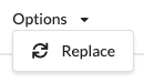 Options menu for an offline device