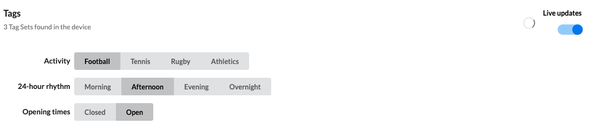 The Tags view