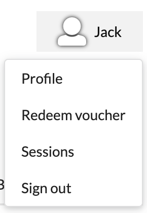 User Options menu