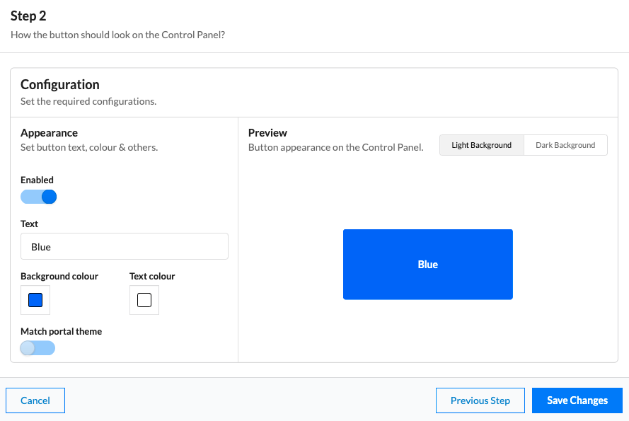 Button appearance and preview