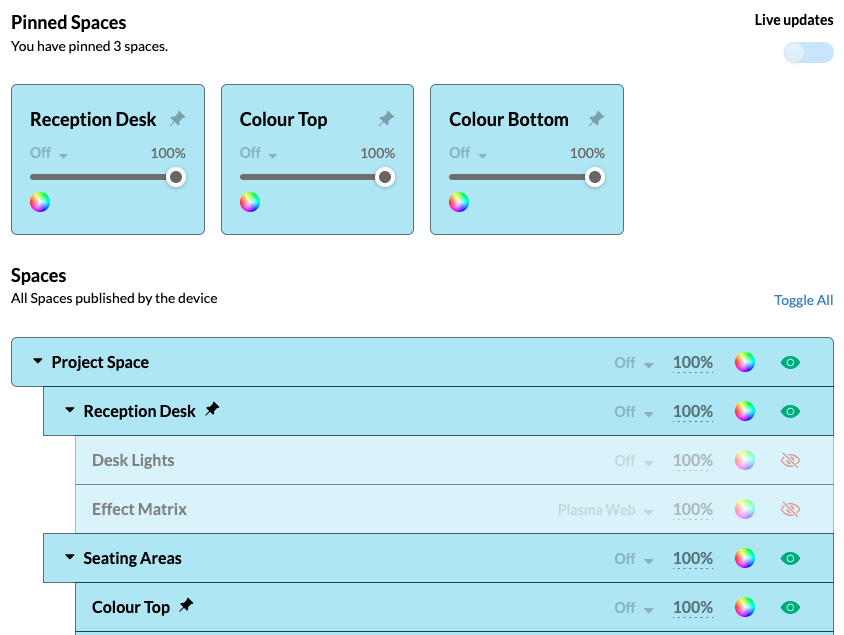 Configure spaces edit