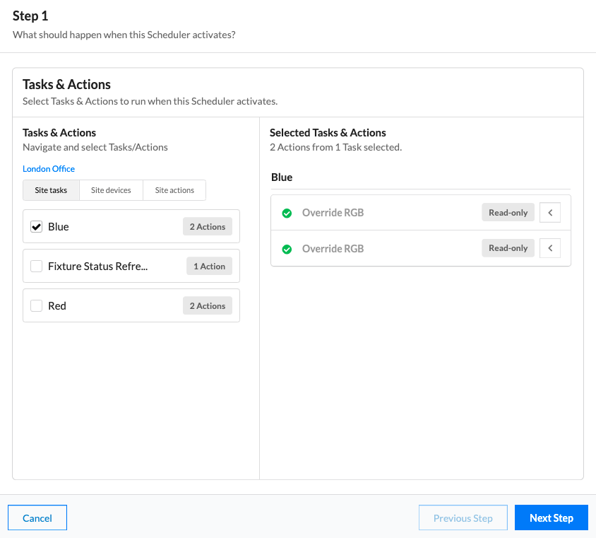 Step 1 of the task scheduler wizard