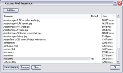 Add File Web Component Web interface - Custom page(s)