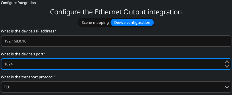 Ethernet Output Integration